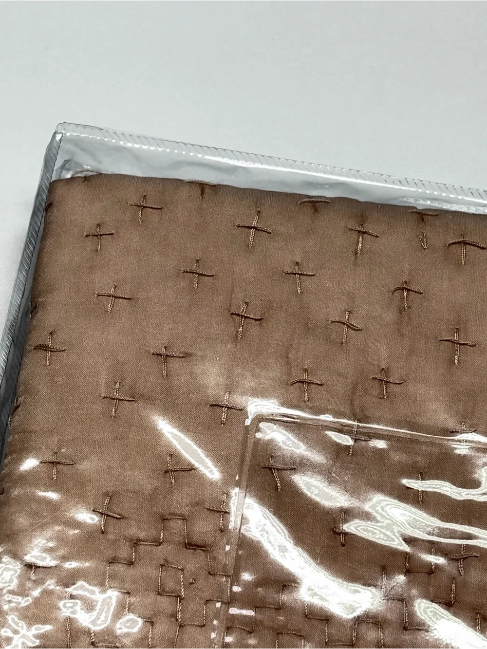 NWT Pottery Barn Foundations Euro Sham 26x26 Cotton Silk Cross Stitch